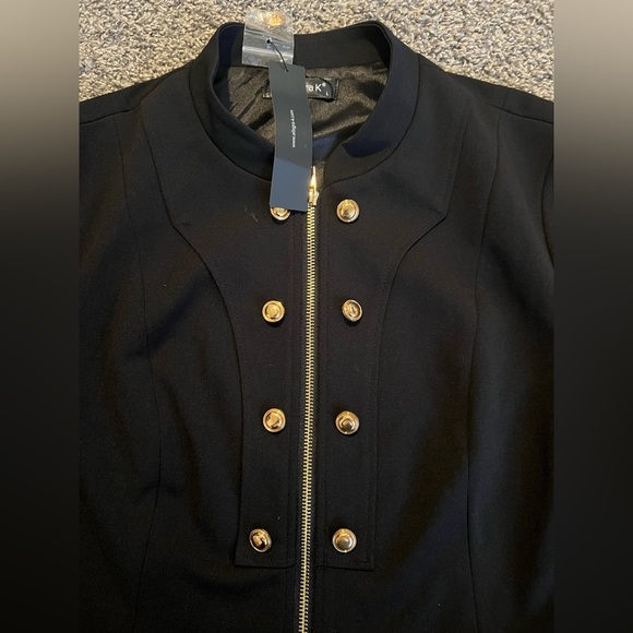 ALLEGRA K Crop Vintage Double Breasted Motorcycle Zip Up Steampunk Jacket - Picture 5 of 7